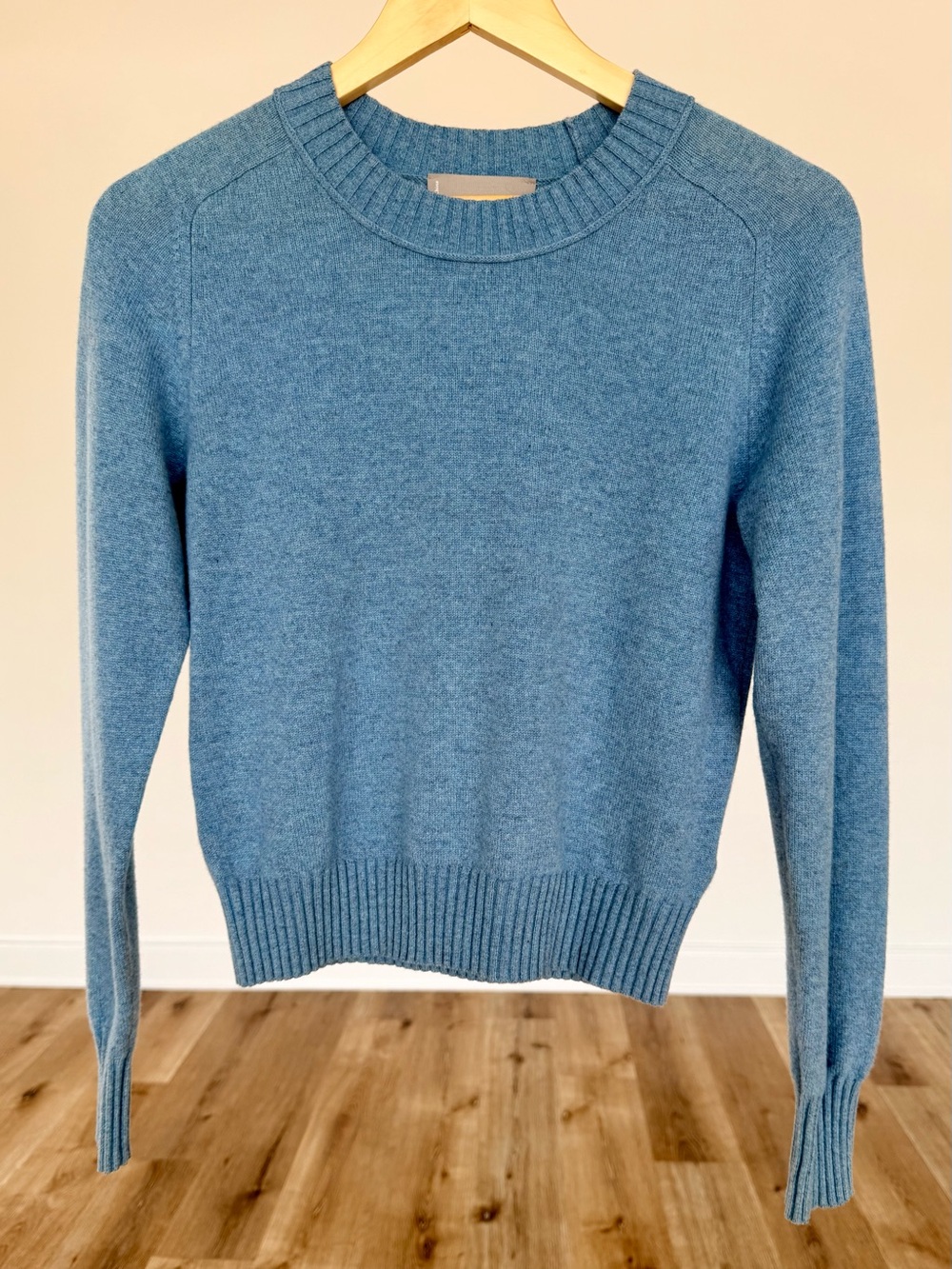 Everlane Recycled Cashmere Crewneck Sweater XS Blue Wool Blend Lightweight